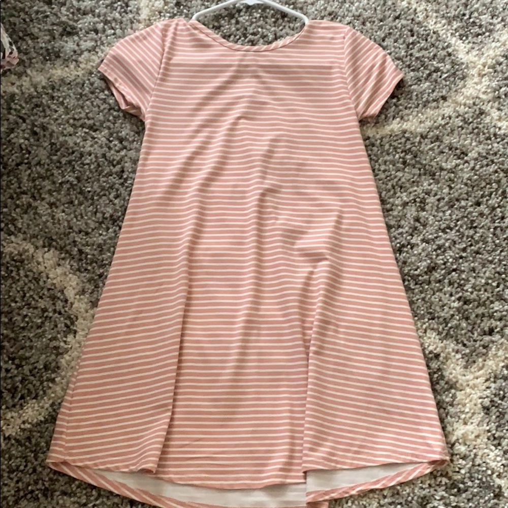 Pink and white dress